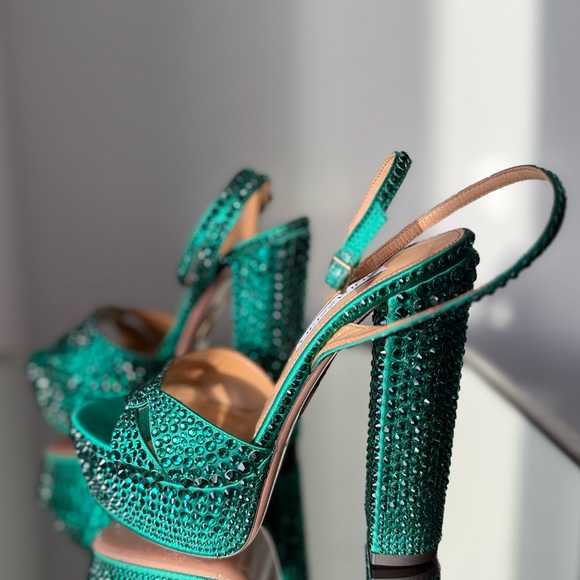 Like new AQUAZZURA Crystal-Embellished Sinner Platform Sandals 140 36 $2,395 - Picture 11 of 16